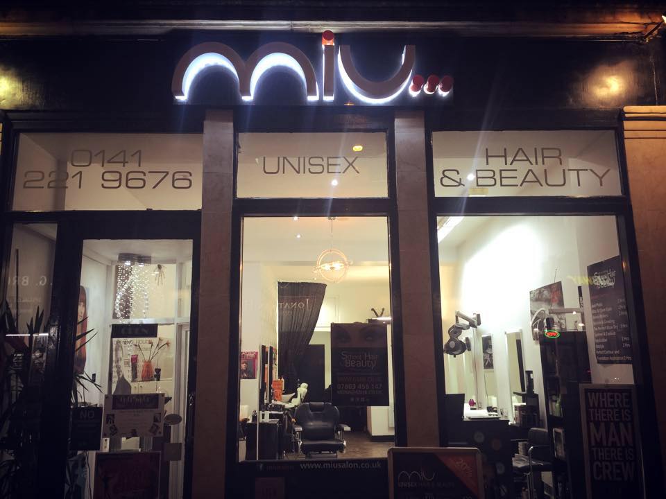 MIU Salon hairdressing barber shop front